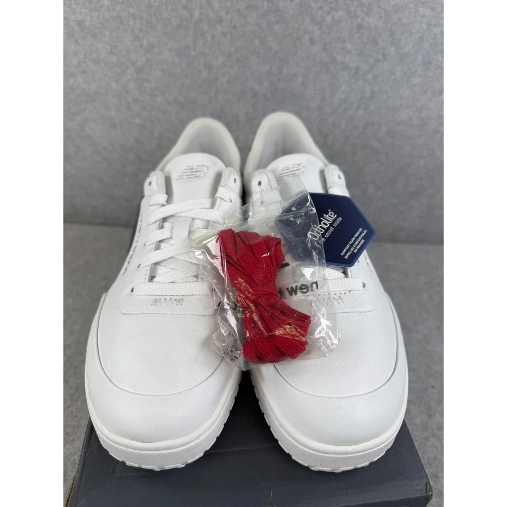 New Balance CTALYMSK White Red Leather Sneakers Mens Size‎ 7 Lifestyle Shoes